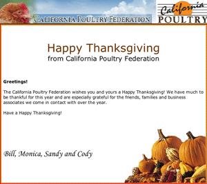California Poultry Federation Thanksgiving