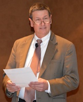 Dr. John Waddell kicks off the BIVI Swine Health Seminar in Dallas, Texas on February 28, 2014.