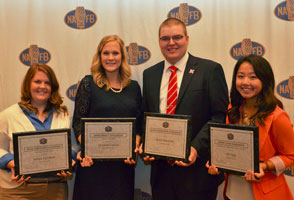 NAFB Scholarship winners Kelsey Litchfield, Samantha Capoun, Bryce Doeschot, and Hli Young